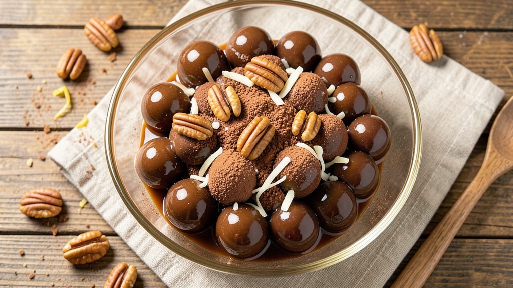 Caramel Chocolate Balls Recipe: No-Bake Bites with Crunchy Pecans