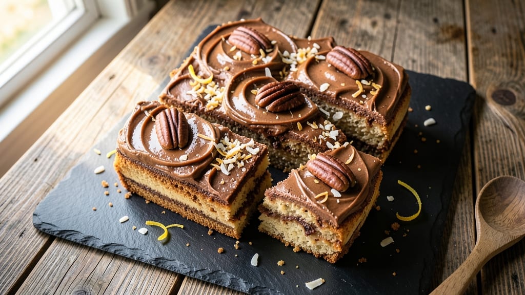 Baker's German Chocolate Sheet Cake Recipe: Coffee-Infused Layers With Pecan-Studded Top