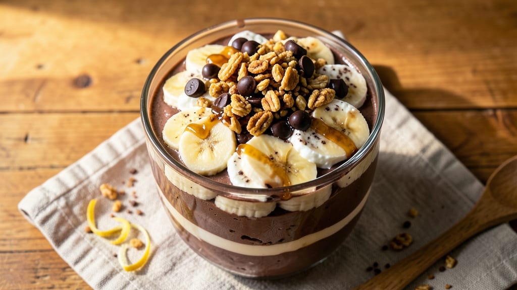Banana Chocolate Parfait Recipe: Layers of Creamy Yogurt and Fudgy Chunks