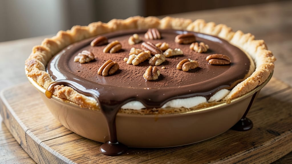 Bishop's Buffet Chocolate Ambrosia Pie Recipe: Coffee-Infused Layers With Crunchy Pecan Top
