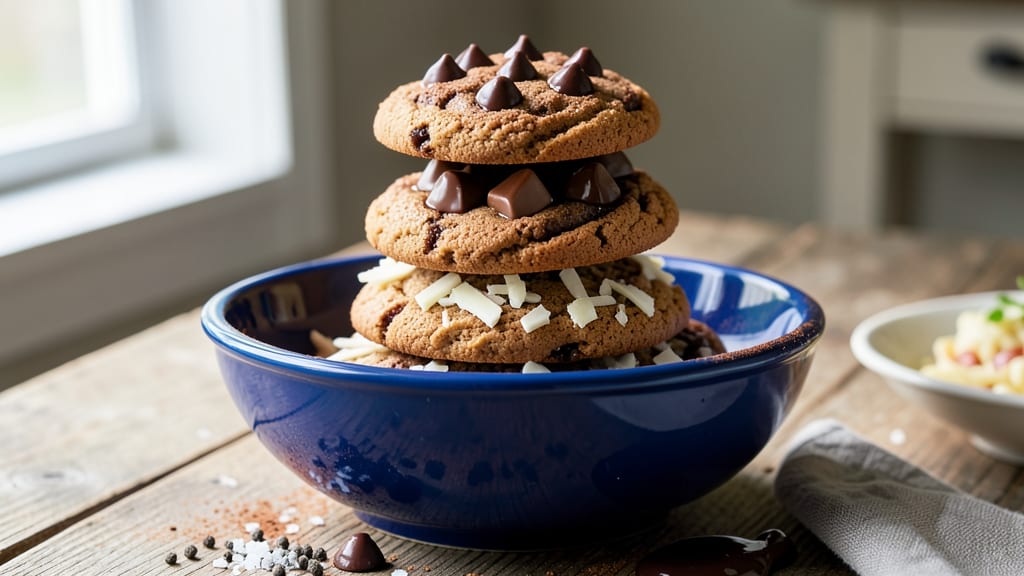 Blue Bowl Triple Chocolate Cookies Recipe: Coffee-Infused Crunch With Fudgy Cracks