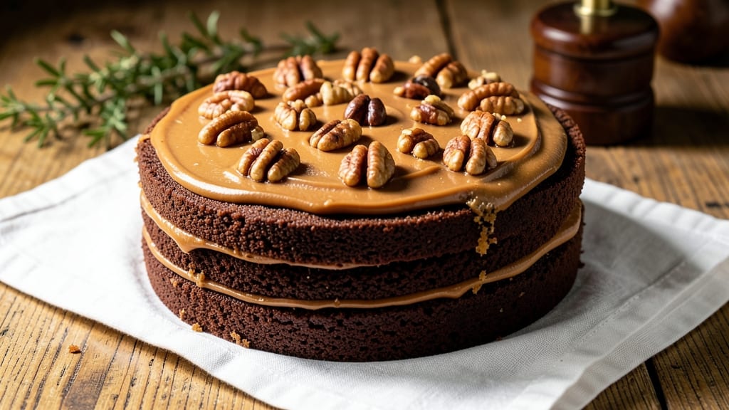 Blue Ribbon German Chocolate Cake Recipe: Triple-Layered Crunch With Warm Pecan Rivers