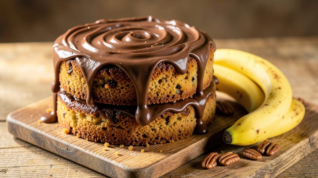 Banana Chocolate Icing Cake Recipe: Moist Layers With Fudgy Chocolate Rivers