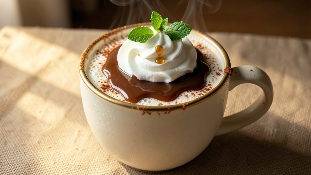 Café-Style Hot Chocolate Recipe: Velvety Whipped Cream Topping and Spiced Depth