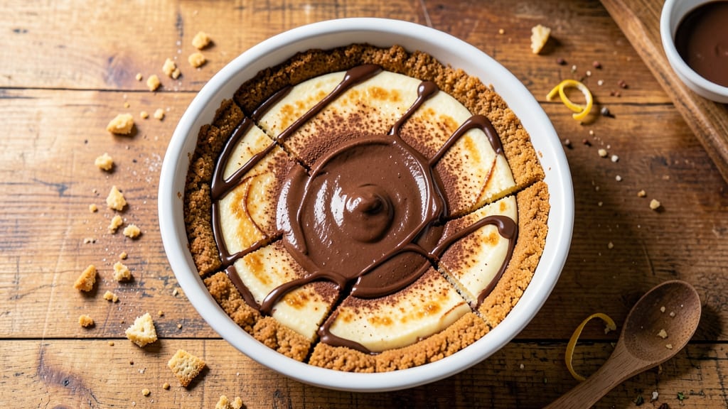 Boston Chocolate Cream Pie Cheesecake Recipe: Coffee-Infused Layers and Crispy Top