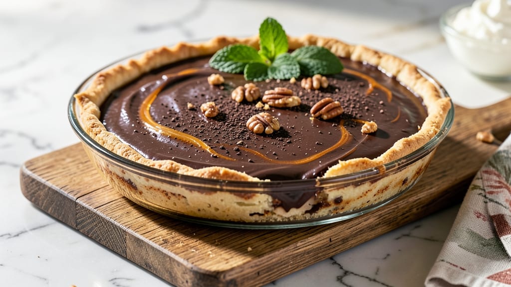 Baker's Sweet German Chocolate Pie Recipe: Coffee-Kissed Layers With Crunchy Pecan Crown