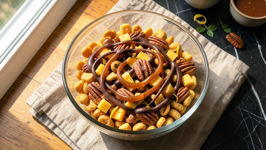 Chex Mix Caramel Chocolate Drizzle Recipe: Crunchy Snack with Sweet Salty Magic