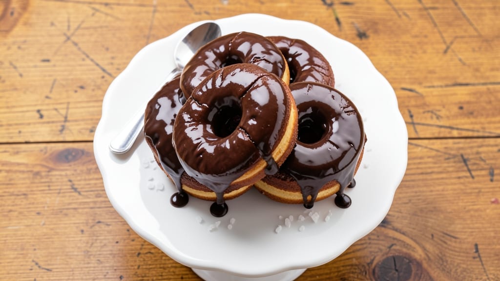 Baked Chocolate Glazed Donuts Recipe: Crispy Shells With Gooey Chocolate Rivers