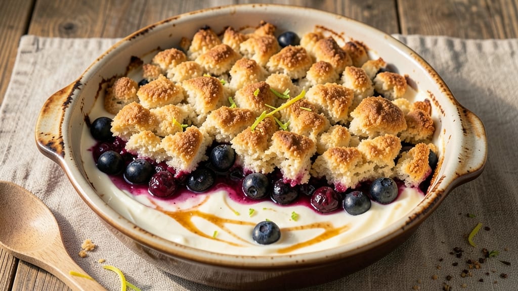 Blueberry Cobbler White Chocolate Cheesecake Recipe: Triple-Layered Dessert Fusion