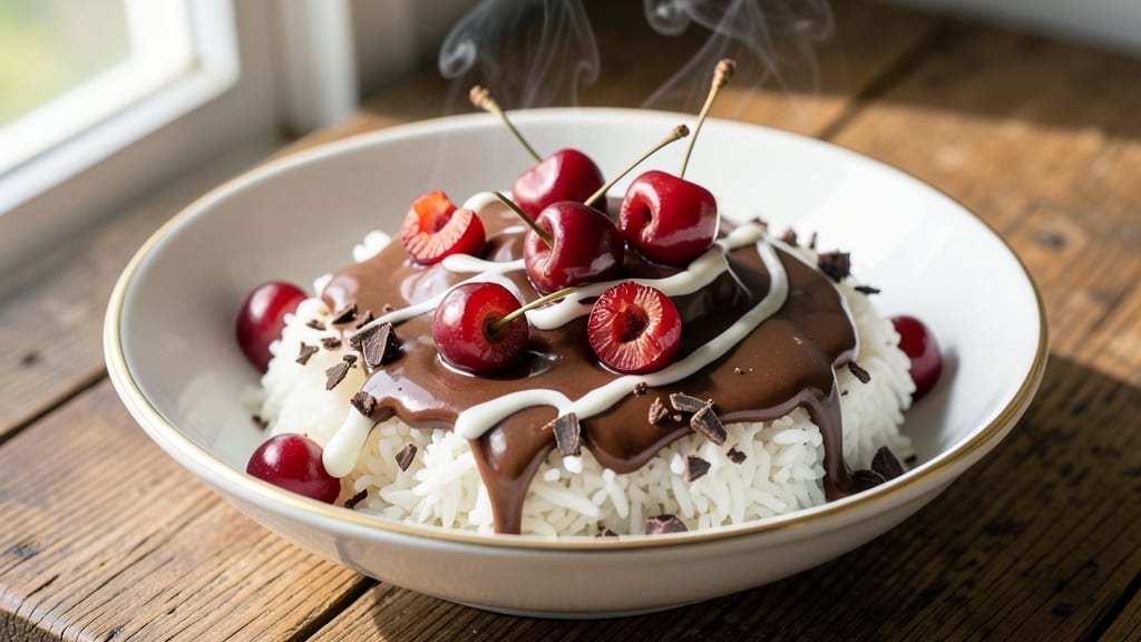 Cherry Chocolate Iced Rice Recipe: Bibbidi-Bobbidi Dessert Bowl Magic
